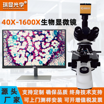瑞显光学生物显微镜专业级观察细胞细菌微生物水质检测显微镜
